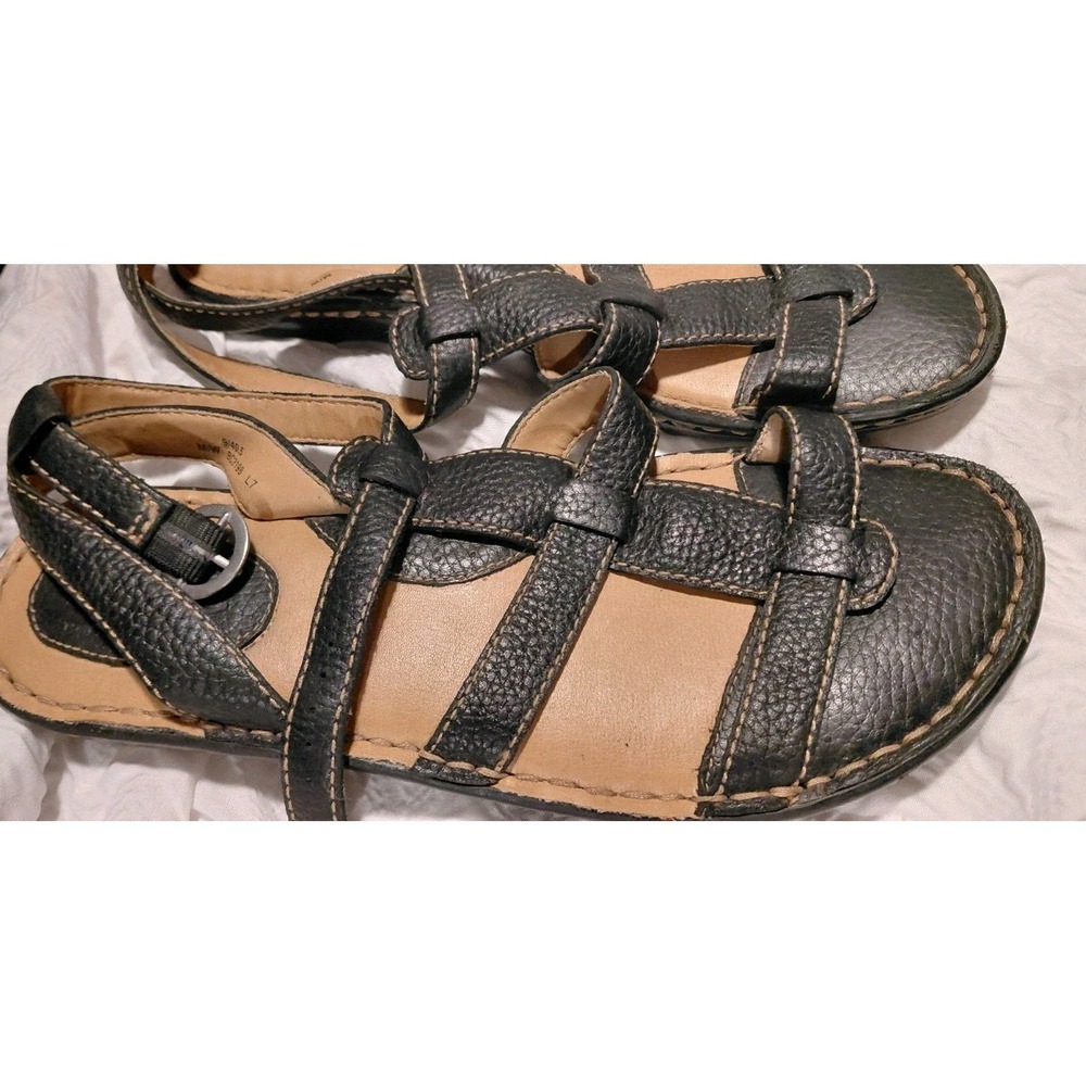 B.O.C. (Born Concept) brand strappy leather slingback sandals black Sz 9 Classic - Picture 2 of 10